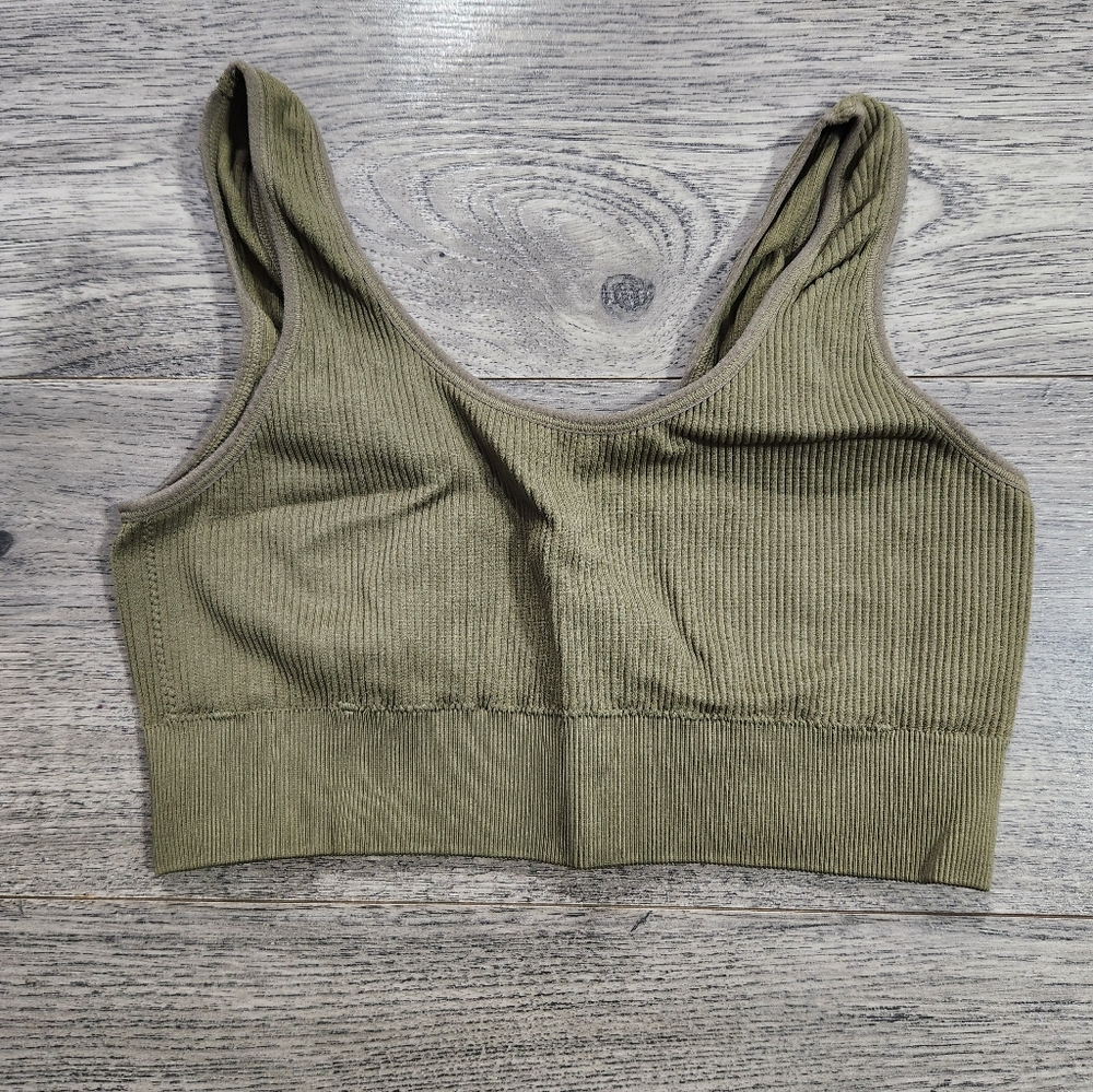 Aerie | Olive Green Ribbed Bralette